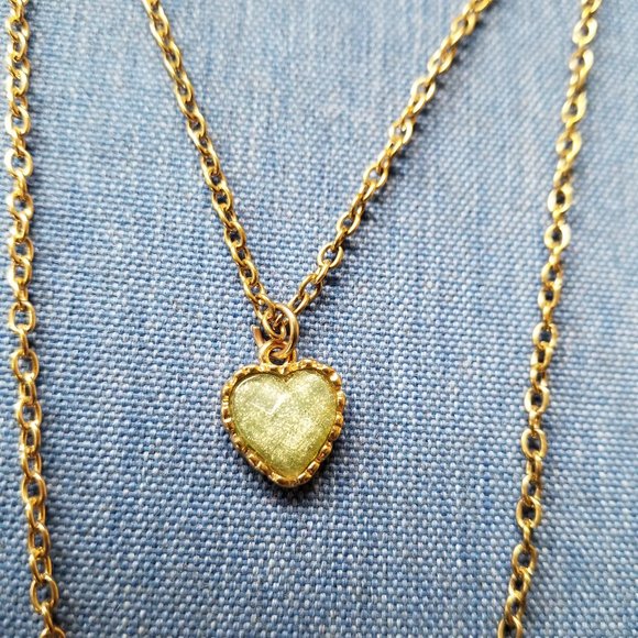 💚✨Betsey Johnson Green Hearts Double-Chain Necklace & Earrings - EPC✨💚 - Picture 7 of 16
